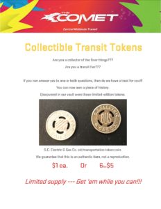 Tokens for Sale at the Transit Center! Photo 1